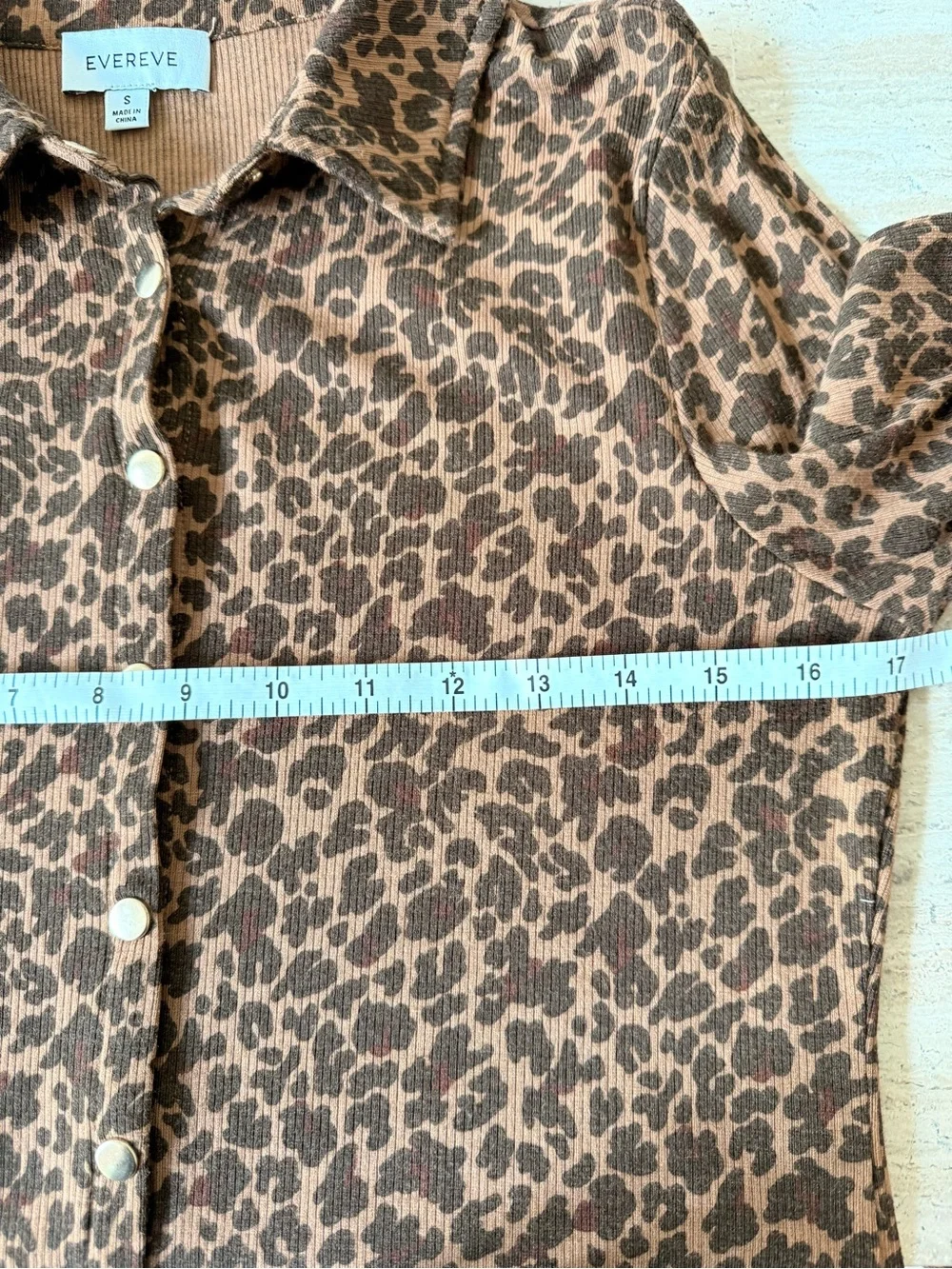 Brown Leopard Print Snap-Up Shirt